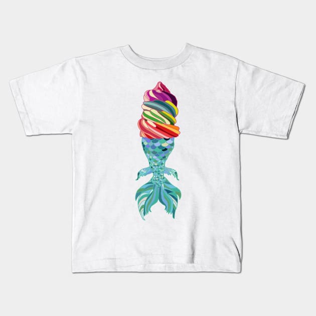 Mermaid Ice Cream Kids T-Shirt by notsniwart